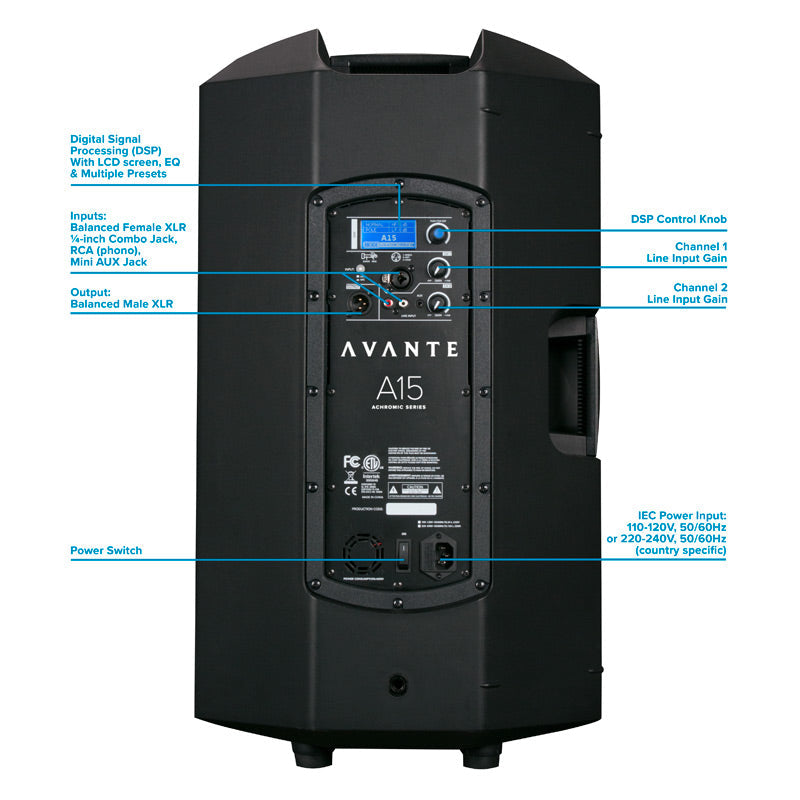 A15 - 15-inch Active Speaker with DSP & LCD Screen
